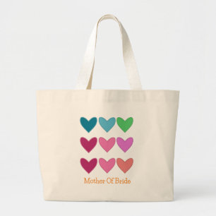 Grand Tote Bag Jolis Coeurs Colorés Mère De La Mariée Mariage Amu