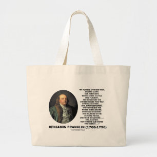 Grand Tote Bag Jouer Prudence aux échecs Benjamin Franklin Citati