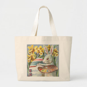 Grand Tote Bag Jouet de Pâques vintage Peinture d'un Oeuf, ZSSG