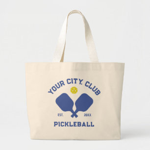 Grand Tote Bag Joueur de l'équipe de Pickleball Club Personnalisé