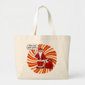 Grand Tote Bag Joyeuses fêtes avec Père Noël (Devant)