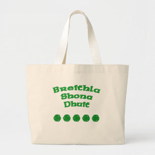 Grand Tote Bag Joyeux anniversaire dans l'Irlandais