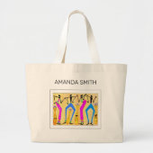 Grand Tote Bag Joyeux Anniversaire, Fête fantastique Danse (Devant)