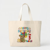 Grand Tote Bag Joyeux anniversaire Teddy Bear 3e t-shirts et cade (Devant)