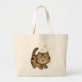 Grand Tote Bag Joyeux chat (Devant)