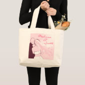 Grand Tote Bag Joyeux Couple Rose (Devant (produit))