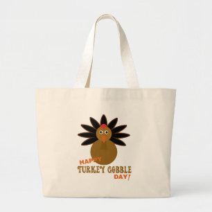 Grand Tote Bag Joyeux Jour de la grogne turque Thanksgiving