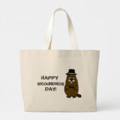 Grand Tote Bag Joyeux Jour de la Marmotte ! (Dos)