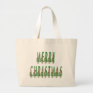 Grand Tote Bag Joyeux Noël bougie Police