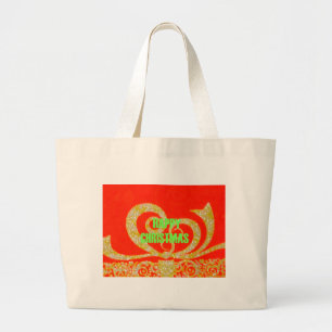 Grand Tote Bag Joyeux Noël Golden Red Snowflex.jpg