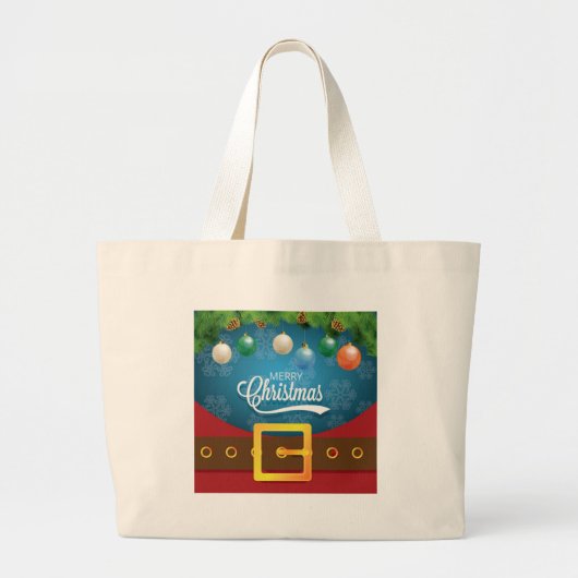 Grand Tote Bag Joyeux Noël Père Noël (Devant)