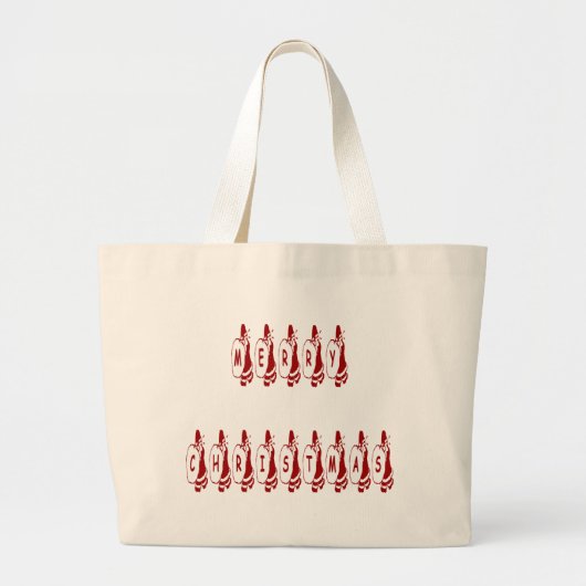 Grand Tote Bag Joyeux Noël Père Noël Police (Devant)