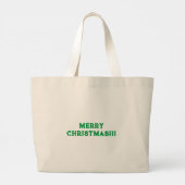 Grand Tote Bag Joyeux Noël Texte imprimé Fête Shopping (Dos)