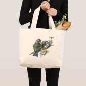 Grand Tote Bag Joyeux oiseaux Vintages (Devant (produit))