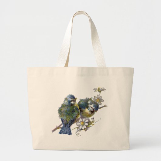 Grand Tote Bag Joyeux oiseaux Vintages (Devant)
