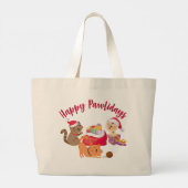 Grand Tote Bag Joyeux Pawlidays Christmas Cats Party (Dos)