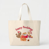 Grand Tote Bag Joyeux Pawlidays Christmas Cats Party (Devant)