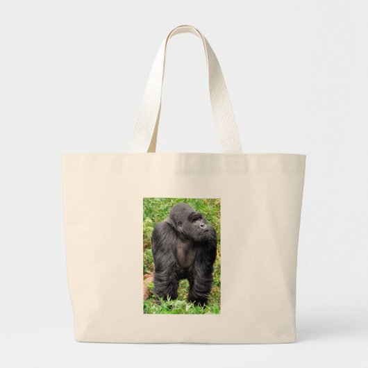 Grand Tote Bag Joyeux singe (Devant)