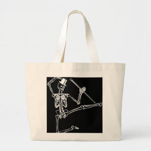 Grand Tote Bag Jumbo Fourre-tout DANCING SKELETON AVEC HAUT DE LA