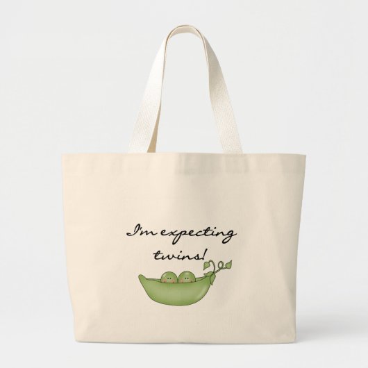 Grand Tote Bag Jumeaux attendus - Pois dans un pod (Devant)