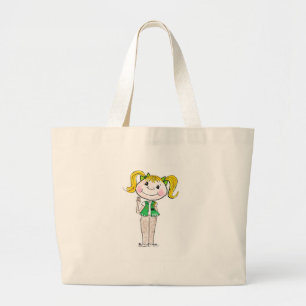 Grand Tote Bag Junior de fille scout gardant la promesse