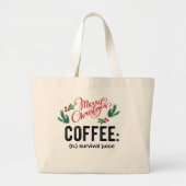 Grand Tote Bag Jus de survie au café (Devant)
