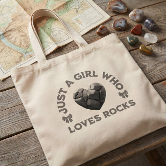 Grand Tote Bag Just a Girl Who Loves Rocks Geology Heart