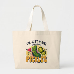 Grand Tote Bag Juste une fille qui aime les cornichons - Vegan dr