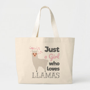 Grand Tote Bag Juste une fille qui aime les lamas