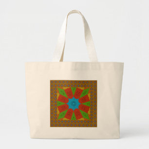 Grand Tote Bag Kaleidoscope Bloom Une Vibrante couleur d'impressi