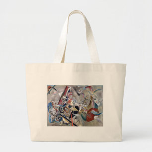 Grand Tote Bag Kandinsky En Gris Oeuvre Abstraite