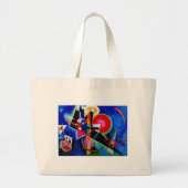 Grand Tote Bag Kandinsky en peinture Abstraite bleue (Devant)
