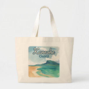 Grand Tote Bag Kaneohe Sandbar Oahu Hawaii Retro