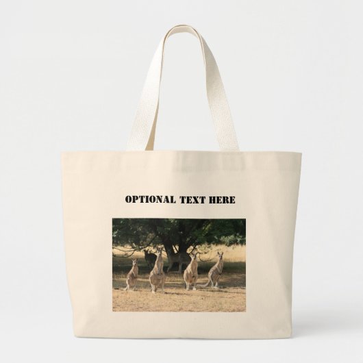 Grand Tote Bag Kangaroos dans une rangée (Devant)