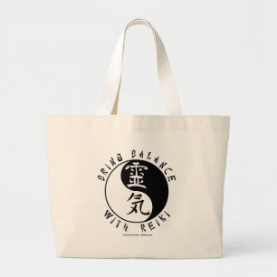 Grand Tote Bag Kanji de Yin Yang Reiki