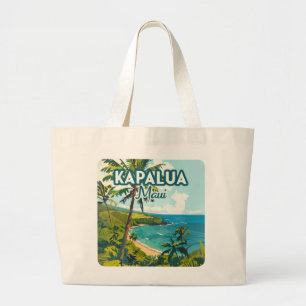 Grand Tote Bag Kapalua Maui Hawaii Bay Beach Vacances Rétro