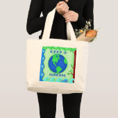Grand Tote Bag Keep It Green Save Earth Environment Art (Devant (produit))