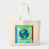 Grand Tote Bag Keep It Green Save Earth Environment Art (Devant)