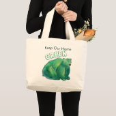 Grand Tote Bag Keep Our Home Green Round Bear (Devant (produit))