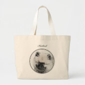 Grand Tote Bag Keeshond Dessin Kees Puppy Cute Original Chien Art (Devant)
