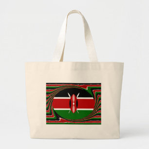 Grand Tote Bag Kenya Drapeau Art - Patriotique & Design Moderne