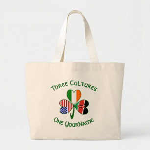 Grand Tote Bag Kenyan Irish American Flags Shamrock Your Name