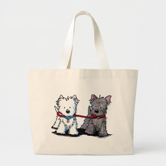 Grand Tote Bag KiniArt Terrier - Les amis de la marche (Devant)