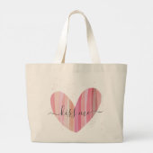 Grand Tote Bag Kiss Me Cute Rose Coeur Texturé (Dos)