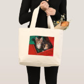 Grand Tote Bag Kittens de Noël (Devant (produit))
