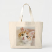 Grand Tote Bag Kitty observé par bleu doux (Devant)