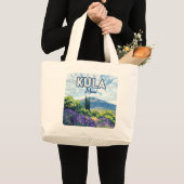 Grand Tote Bag Kula Maui Haleakala Hawaii Lavender Retro (Devant (produit))