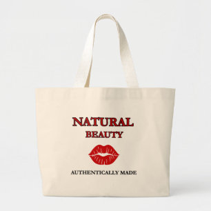 Grand Tote Bag LA BEAUTÉ NATURELLE Coton Motivational Plage Shopp