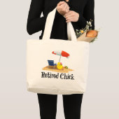 Grand Tote Bag La Chick à la retraite sur la plage (Devant (produit))