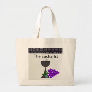 Grand Tote Bag La conception de calice et de raisins